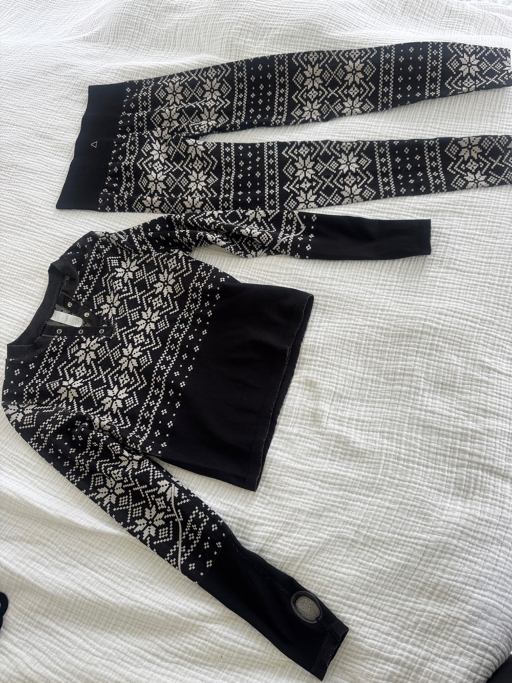 Black & Cream Nordic Knit Sweater Set